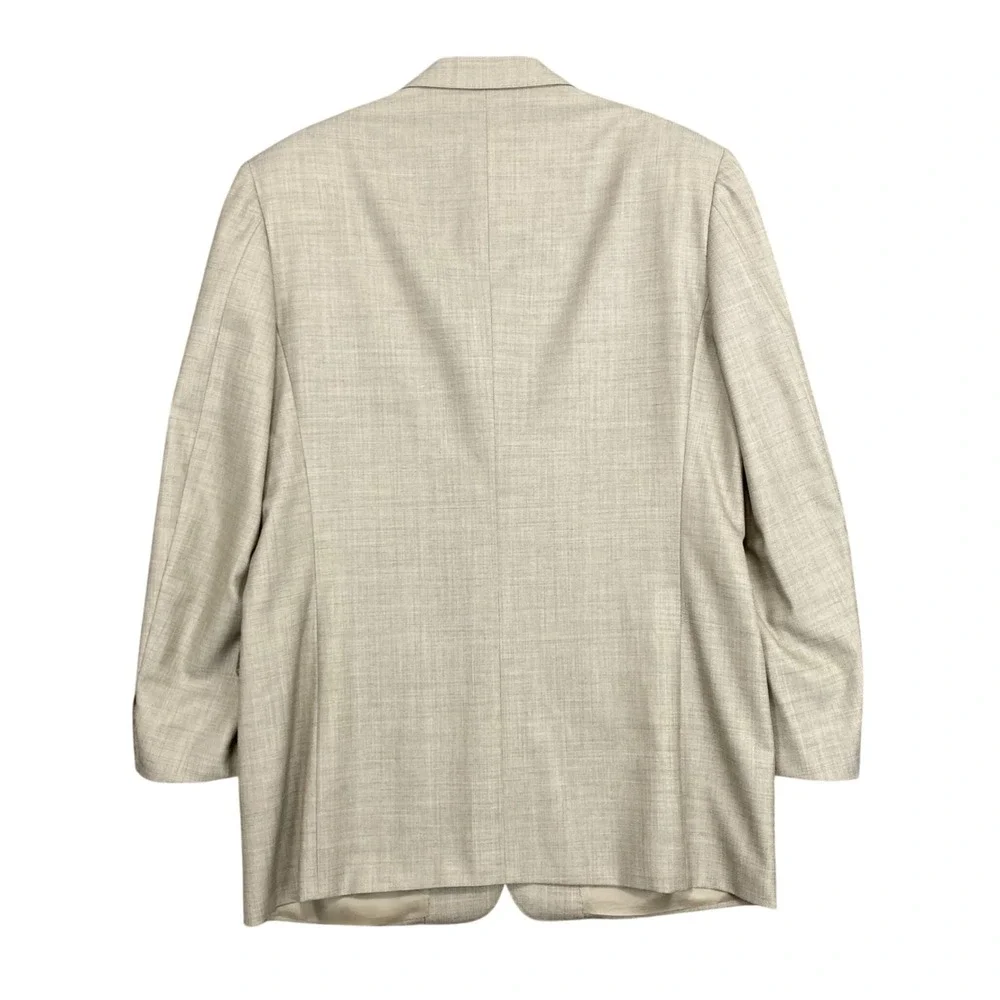 Canali 2pc Wool Suit Mens 44L IT 54L 37x33 Beige Italy Cupro Lined Quiet Luxury